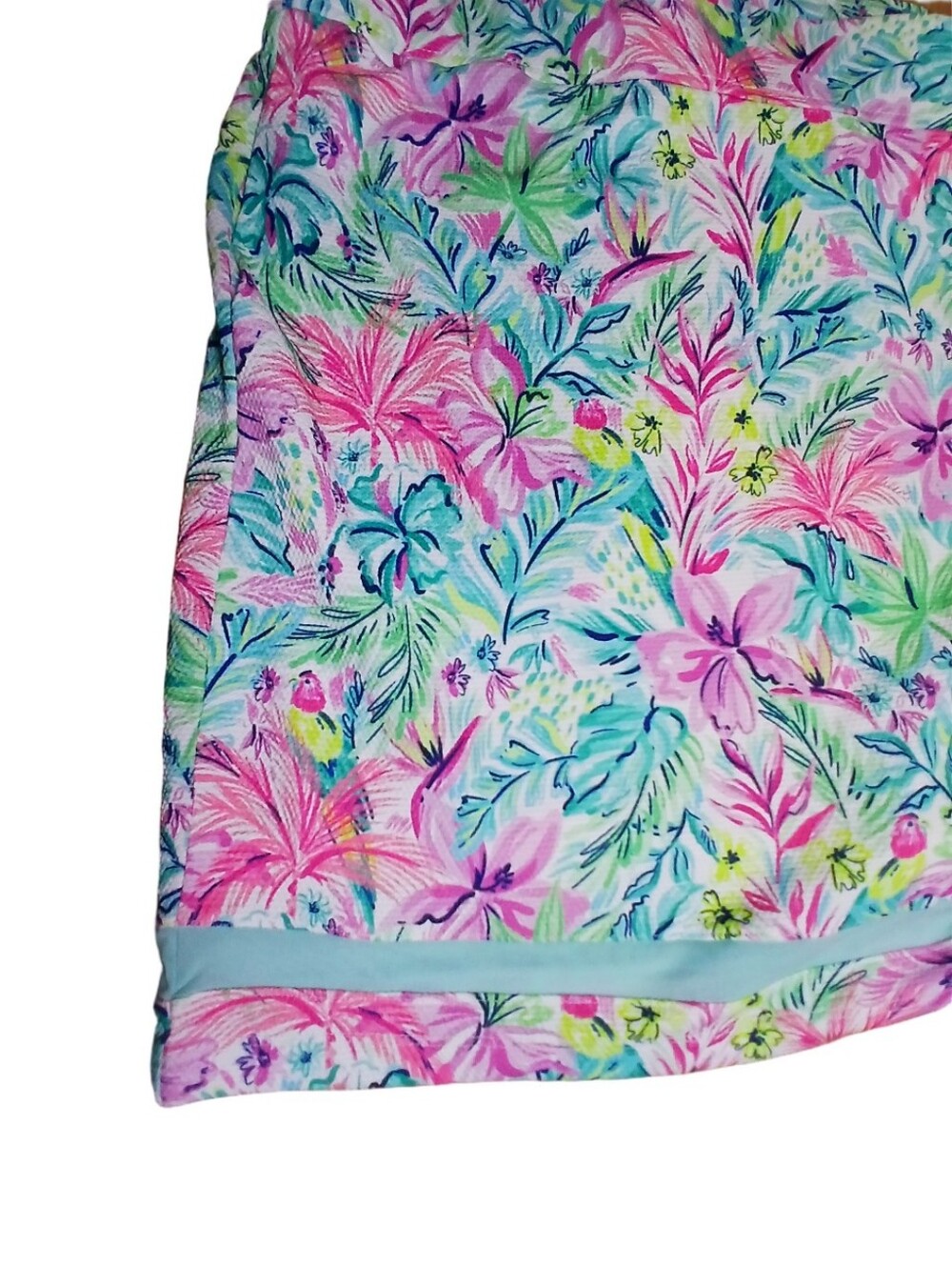 NWT Stella Parker Floral Stretch Skort W Sheer Band On Hem Sz Large - Picture 3 of 5